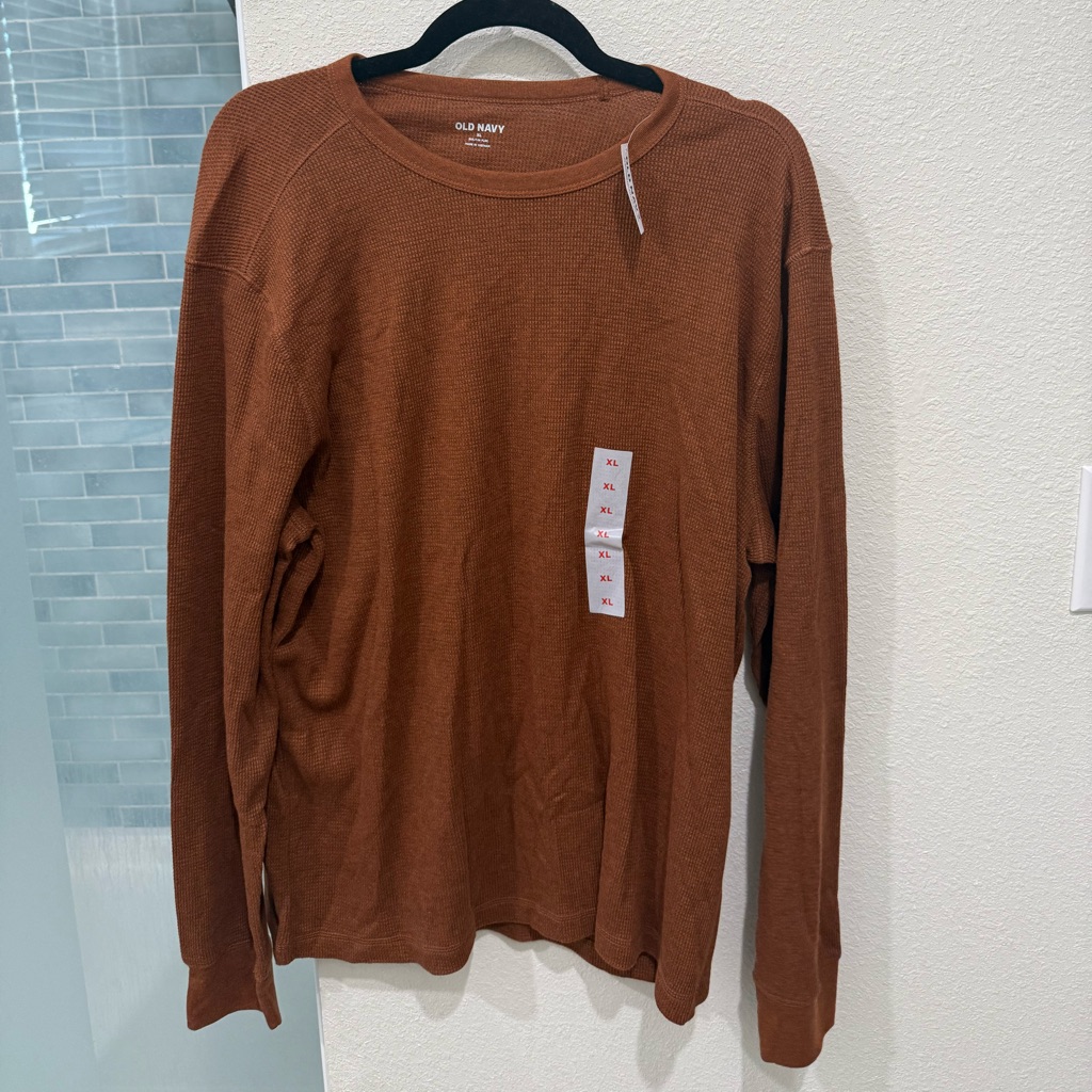 Nwt Men’s Old Navy Waffle Knit Thermal Long Sleeve Shirt